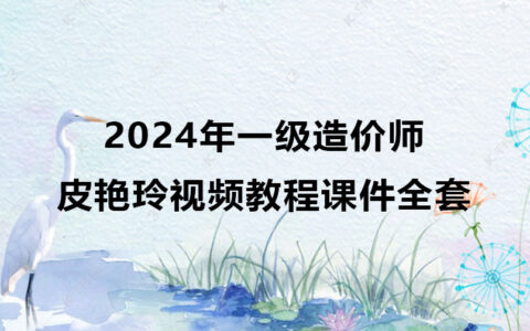 2024年一级造价师皮艳玲视频教程（一造土建计量视频课件全套）