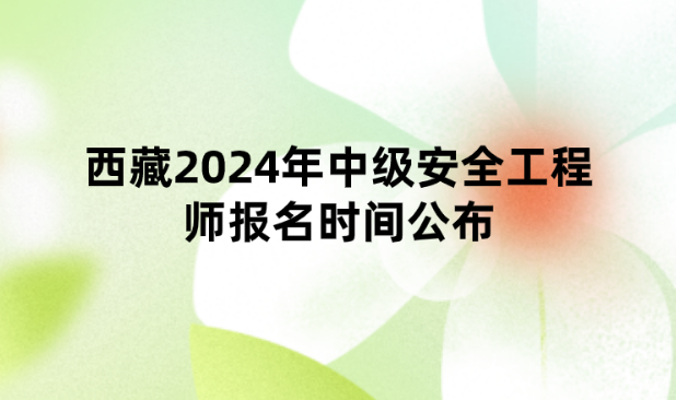 西藏2024年中级安全工程师报名时间公布