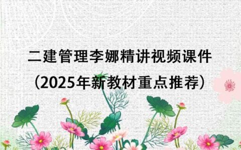 二建管理李娜精讲视频课件百度网盘（2025年新教材重点推荐）