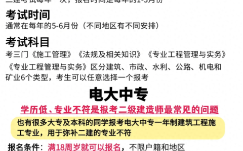 学历低、专业不符怎么报考二级建造师？