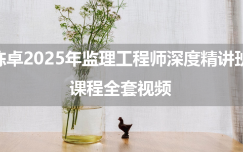陈卓2025年监理工程师深度精讲班课程全套视频