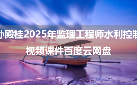 孙殿桂2025年监理工程师水利控制视频课件百度云网盘