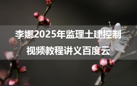 李娜2025年监理土建控制视频教程讲义百度云（基础精讲班-新教材）