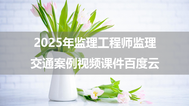 2025年监理工程师监理交通案例视频课件百度云