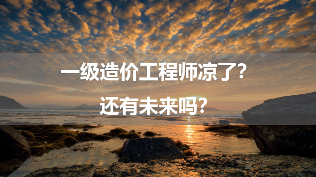 一级造价工程师凉了？还有未来吗？