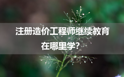 注册造价工程师继续教育在哪里学？