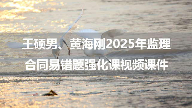 王硕男、黄海刚2025年监理合同易错题强化课视频课件