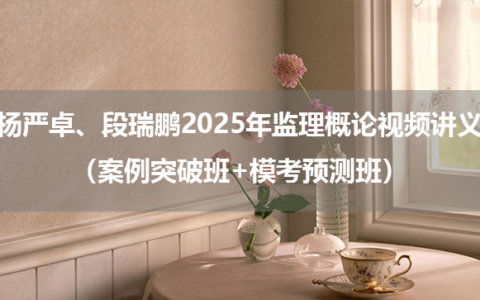 杨严卓、段瑞鹏2025年监理概论视频讲义百度云（案例突破班+模考预测班）