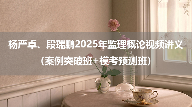 杨严卓、段瑞鹏2025年监理概论视频讲义百度云（案例突破班+模考预测班）