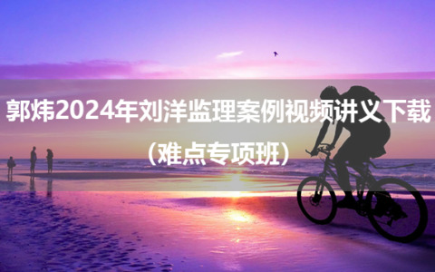 郭炜2024年刘洋监理案例视频讲义下载（难点专项班）