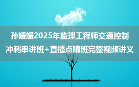 孙媛媛2025年监理工程师交通控制冲刺串讲班+直播点睛班完整视频讲义