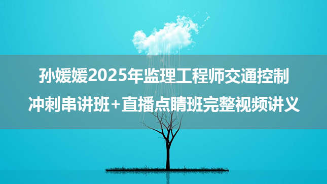 孙媛媛2025年监理工程师交通控制冲刺串讲班+直播点睛班完整视频讲义