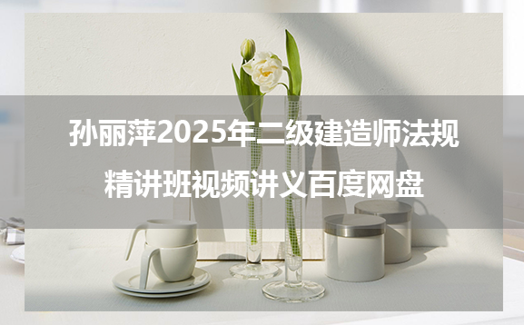 孙丽萍2025年二级建造师法规精讲班视频讲义百度网盘