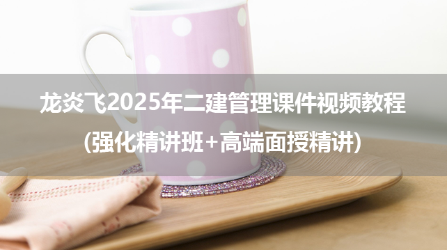 龙炎飞2025年二建管理课件视频教程(强化精讲班+高端面授精讲)