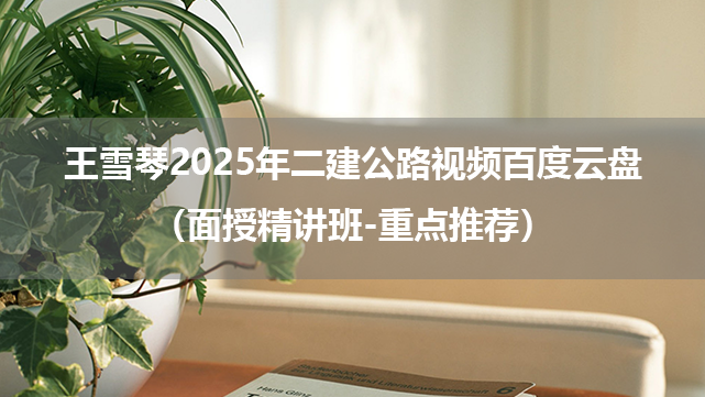 王雪琴2025年二建公路视频百度云盘（面授精讲班-重点推荐）