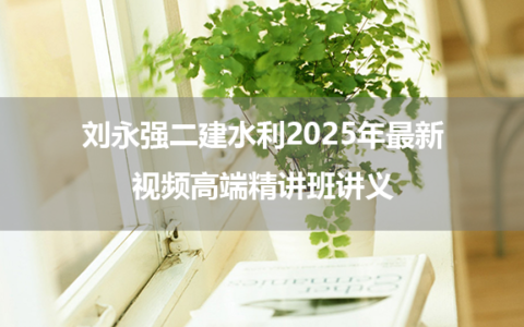 刘永强二建水利2025年最新视频高端精讲班讲义