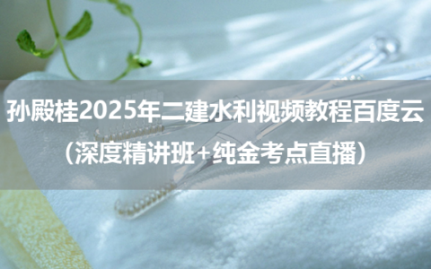 孙殿桂2025年二建水利（深度精讲班+纯金考点直播）视频教程百度云