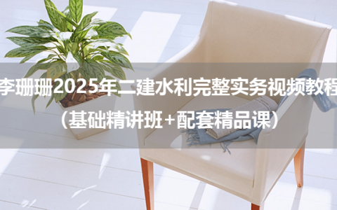 李珊珊2025年二建水利完整实务视频教程（基础精讲班+配套精品课）
