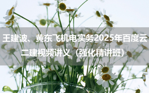 二建王建波、黄东飞机电实务2025年百度云视频讲义（强化精讲班）