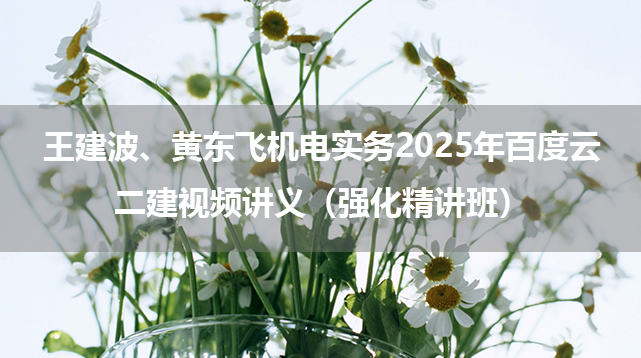 二建王建波、黄东飞机电实务2025年百度云视频讲义（强化精讲班）