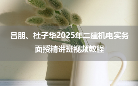 吕朋、杜子华2025年二建机电实务面授精讲班视频教程