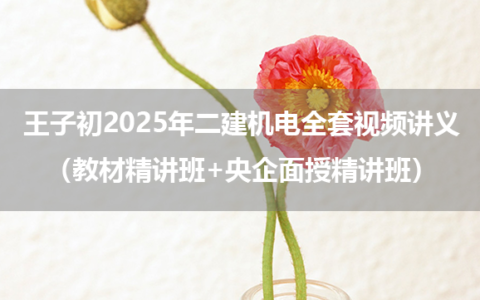 王子初2025年二建机电全套视频讲义（教材精讲班+央企面授精讲班）