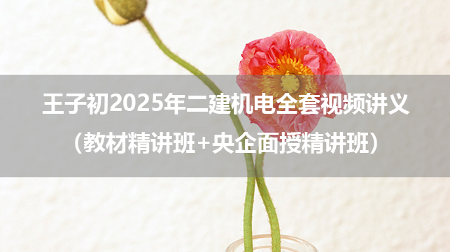 王子初2025年二建机电全套视频讲义（教材精讲班+央企面授精讲班）