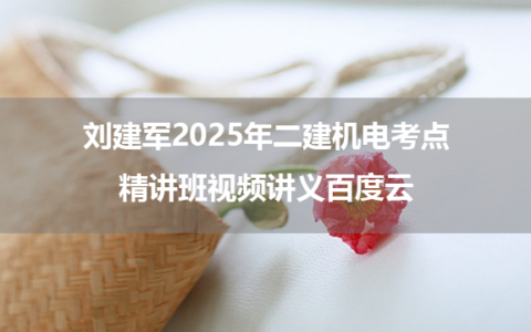 刘建军2025年二建机电考点精讲班视频讲义百度云