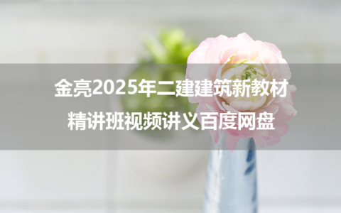金亮2025年二建建筑新教材精讲班视频讲义百度网盘