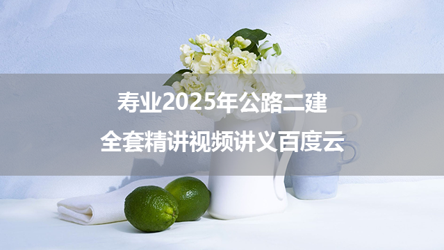 寿业2025年公路二建全套精讲视频讲义百度云