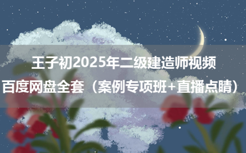 王子初2025年二级建造师视频百度网盘全套（案例专项班+直播点睛）