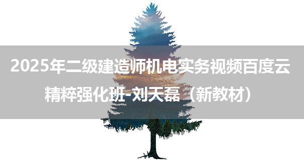 2025年二级建造师机电实务视频百度云 精粹强化班-刘天磊（新教材）