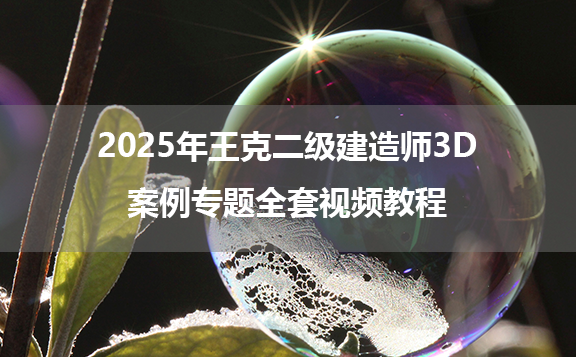 2025年王克二级建造师3D案例专题全套视频教程