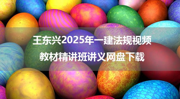 王东兴2025年一建法规视频_教材精讲班讲义网盘下载