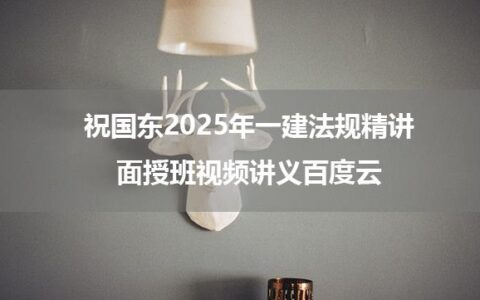祝国东2025年一建法规精讲面授班视频讲义百度云