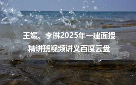 王媛、李琳2025年一建面授精讲班视频讲义百度云盘