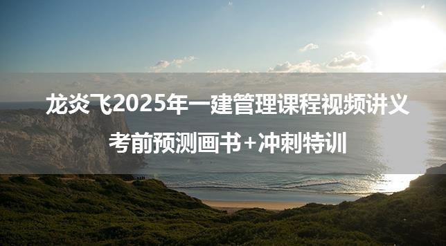 龙炎飞2025年一建管理课程视频讲义_考前预测画书+冲刺特训