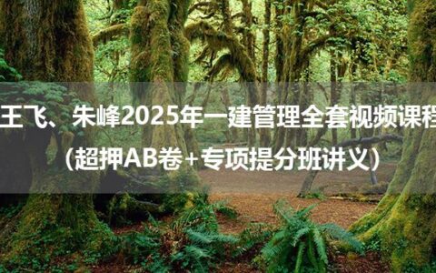王飞、朱峰2025年一建管理全套视频课程（超押AB卷+专项提分班讲义）