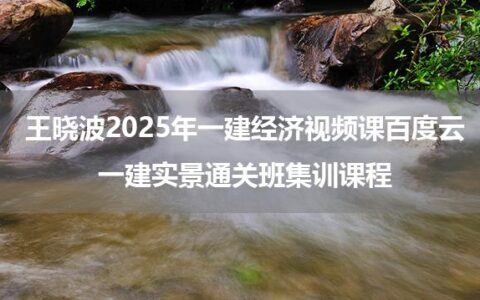 王晓波2025年一建经济视频课百度云_一建实景通关班集训课程