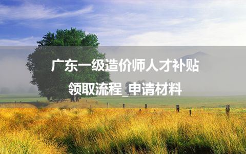 广东一级造价师人才补贴领取流程_申请材料