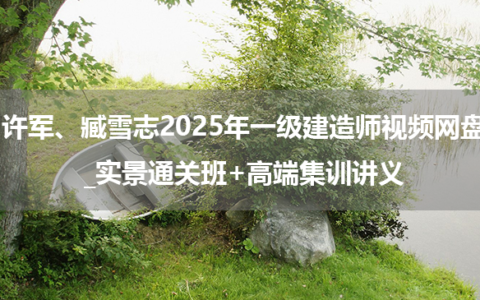许军、臧雪志2025年一级建造师视频网盘_实景通关班+高端集训讲义