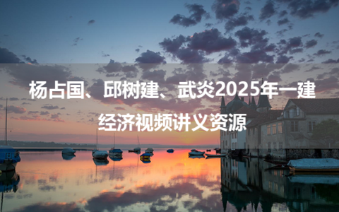 杨占国、邱树建、武炎2025年一建经济视频讲义资源