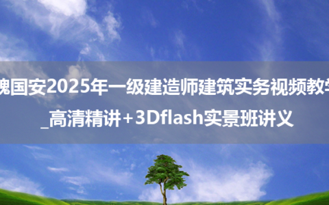 魏国安2025年一级建造师建筑实务视频教学_高清精讲+3Dflash实景班讲义