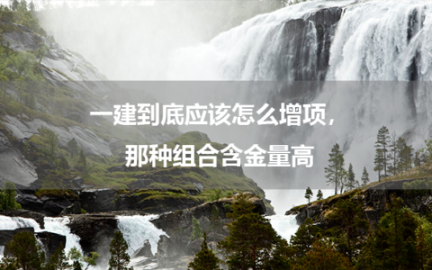 一建到底应该怎么增项，那种组合含金量高