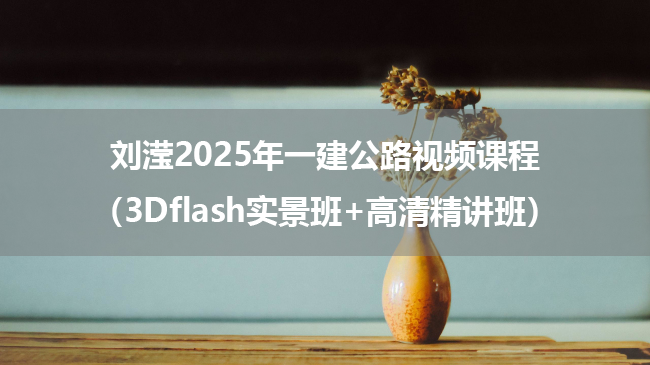 刘滢2025年一建公路视频课程（3Dflash实景班+高清精讲班）