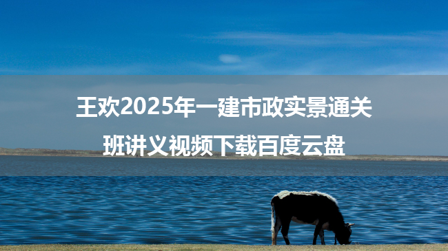 王欢2025年一建市政实景通关班讲义视频下载百度云盘