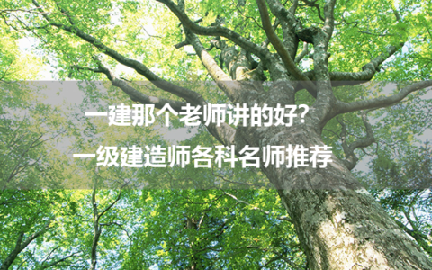 一建那个老师讲的好？一级建造师各科名师推荐