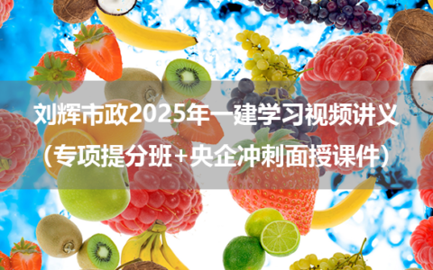 刘辉市政2025年一建学习视频讲义（专项提分班+央企冲刺面授课件）
