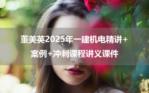 董美英2025年一建机电精讲+案例+冲刺课程讲义课件