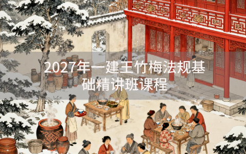 2027年一建王竹梅法规基础精讲班课程（完整版48讲带讲义）